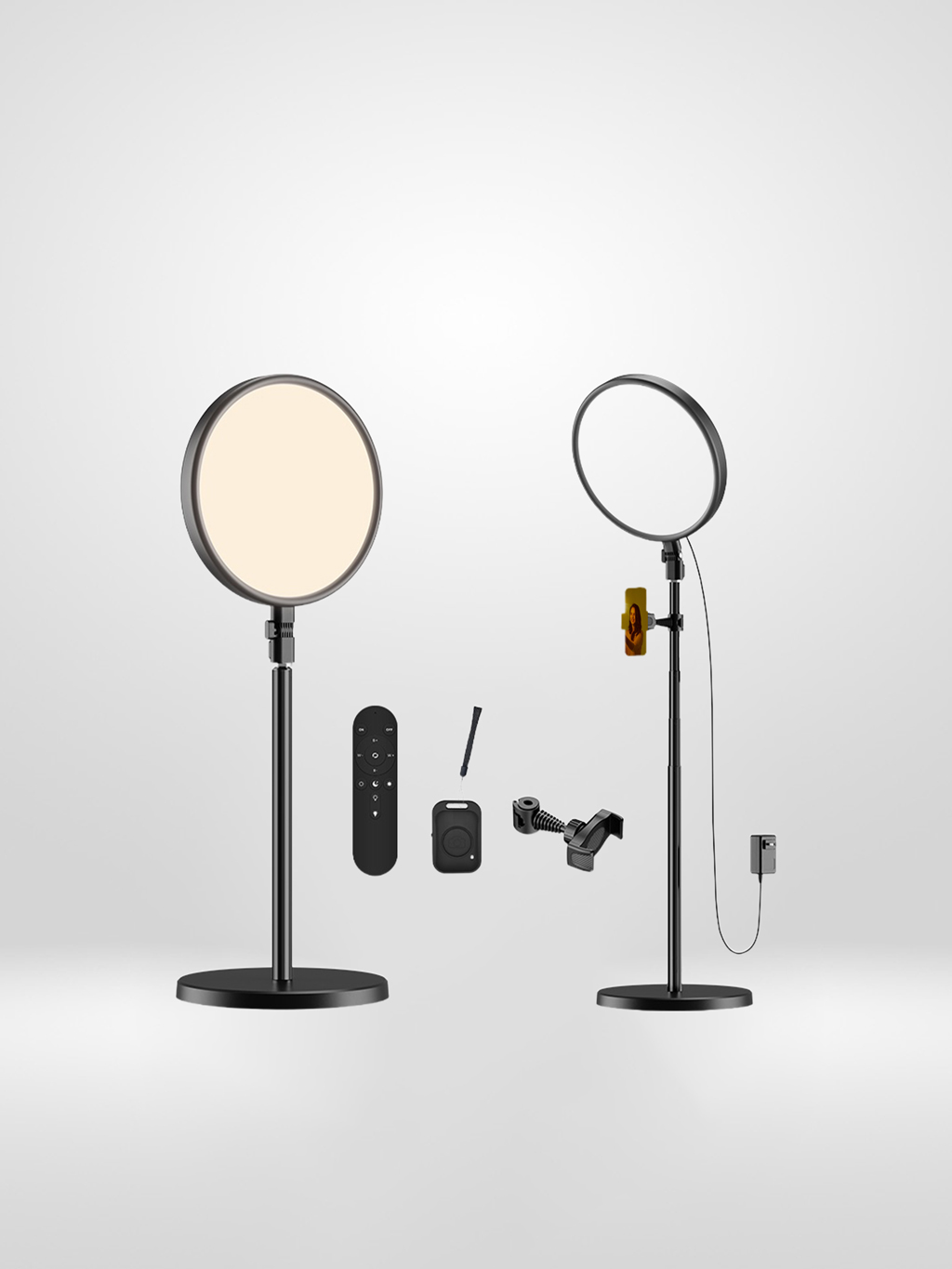 Light and phone on one stand